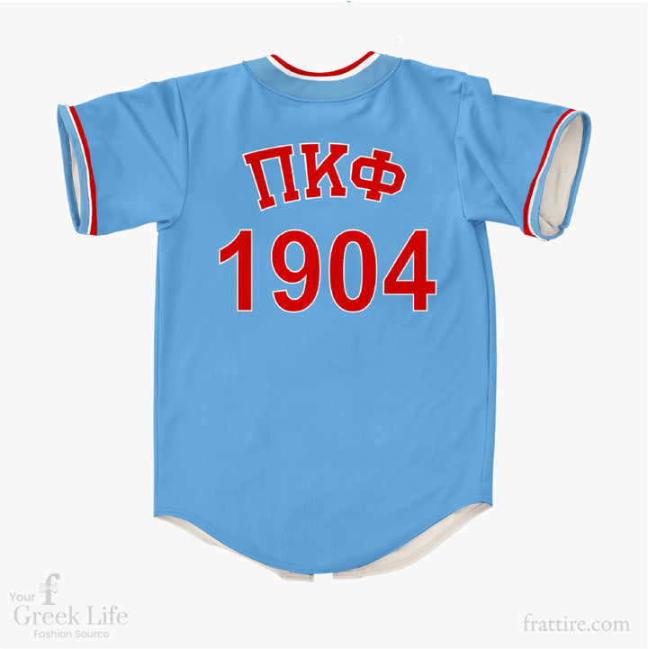Pi Kappa Phi Baby Blue Baseball Jersey