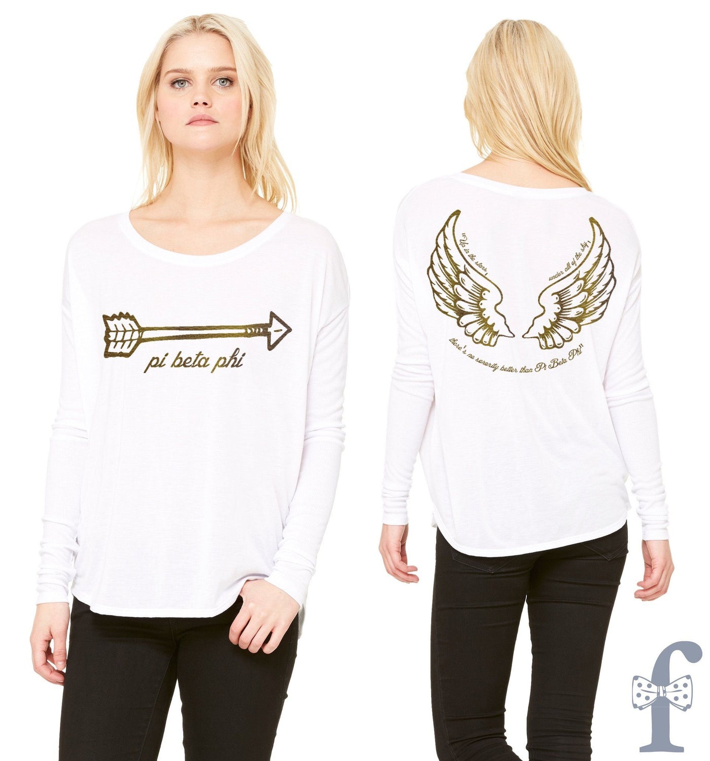Pi Phi Angel Long Sleeve - Royal Gold