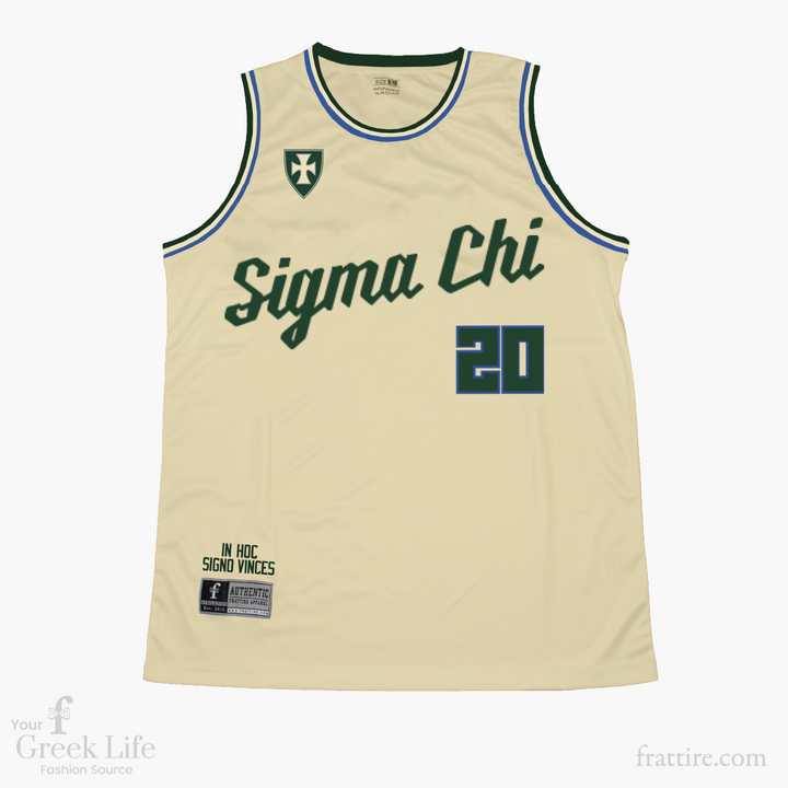 Sigma Chi Cream Basketball Jersey