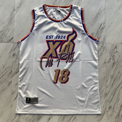Chi Phi white basketball jersey
