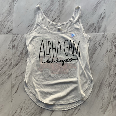 Alpha Gamma Delta 2019 bid day ladies tank