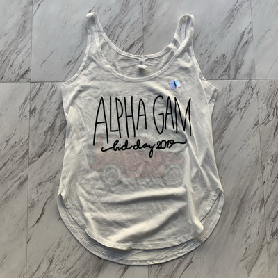 Alpha Gamma Delta 2019 bid day ladies tank