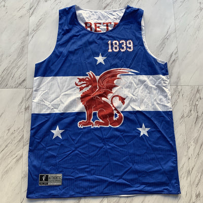 Beta Theta Pi white/blue reversible basketball jersey
