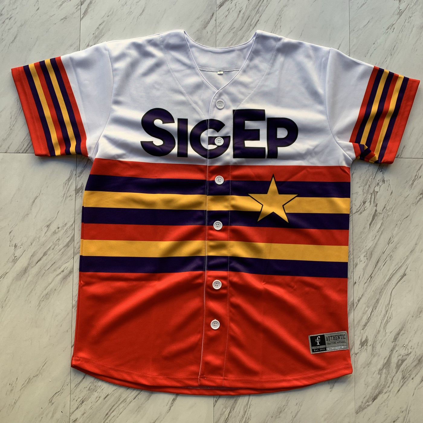 Sigma Phi Epsilon lettered baseball jersey