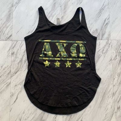 Alpha Chi Omega army ladies tank