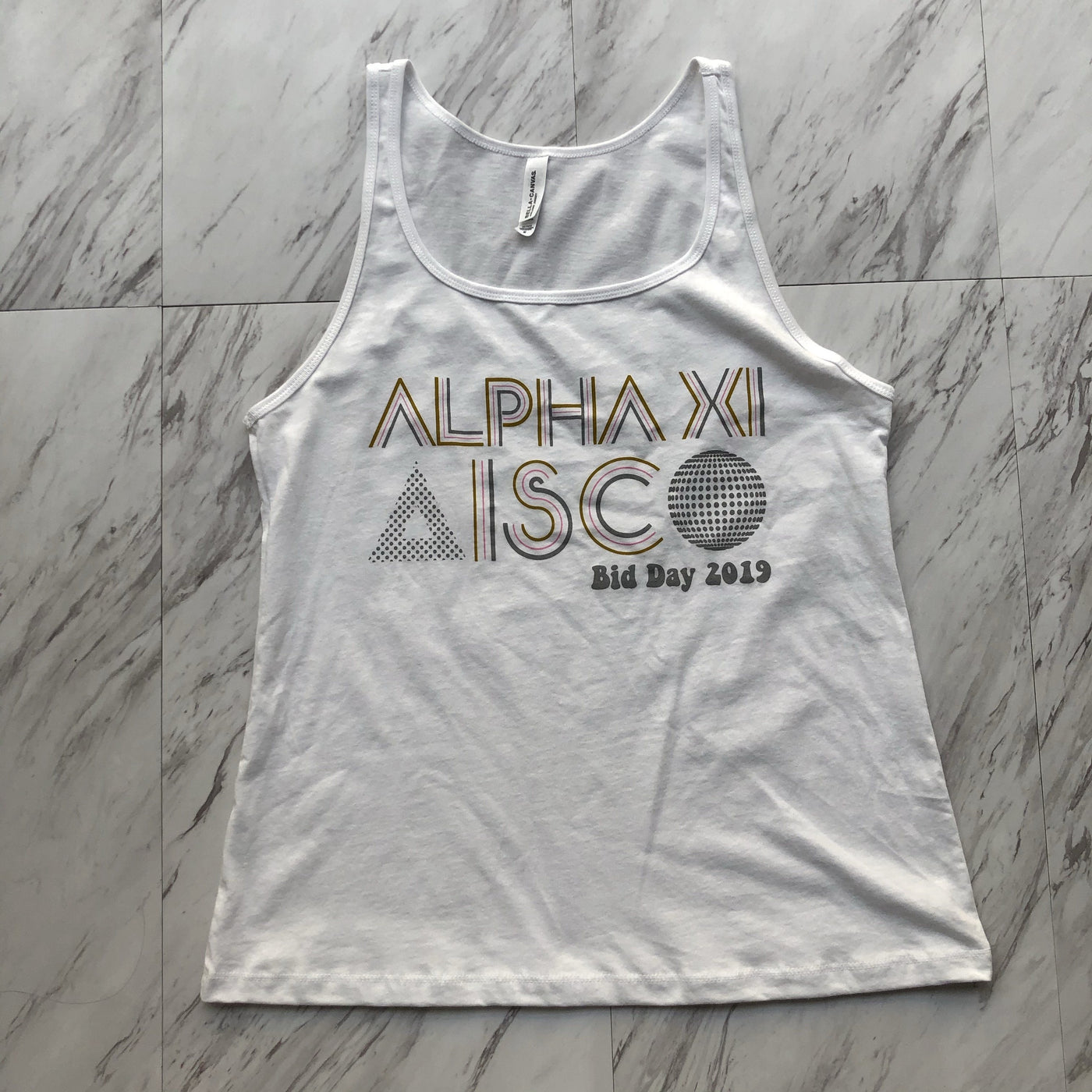 Alpha Xi Delta Bid Day disco tank