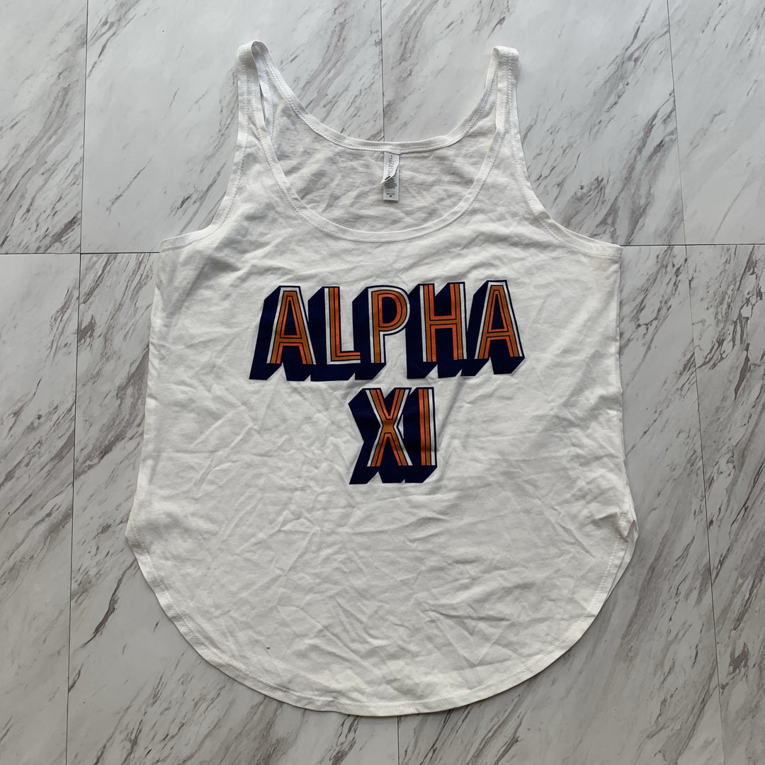 Alpha Xi Delta block letter ladies tank