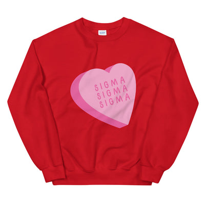 Sigma Sigma Sigma Candy Heart Unisex Sweatshirt