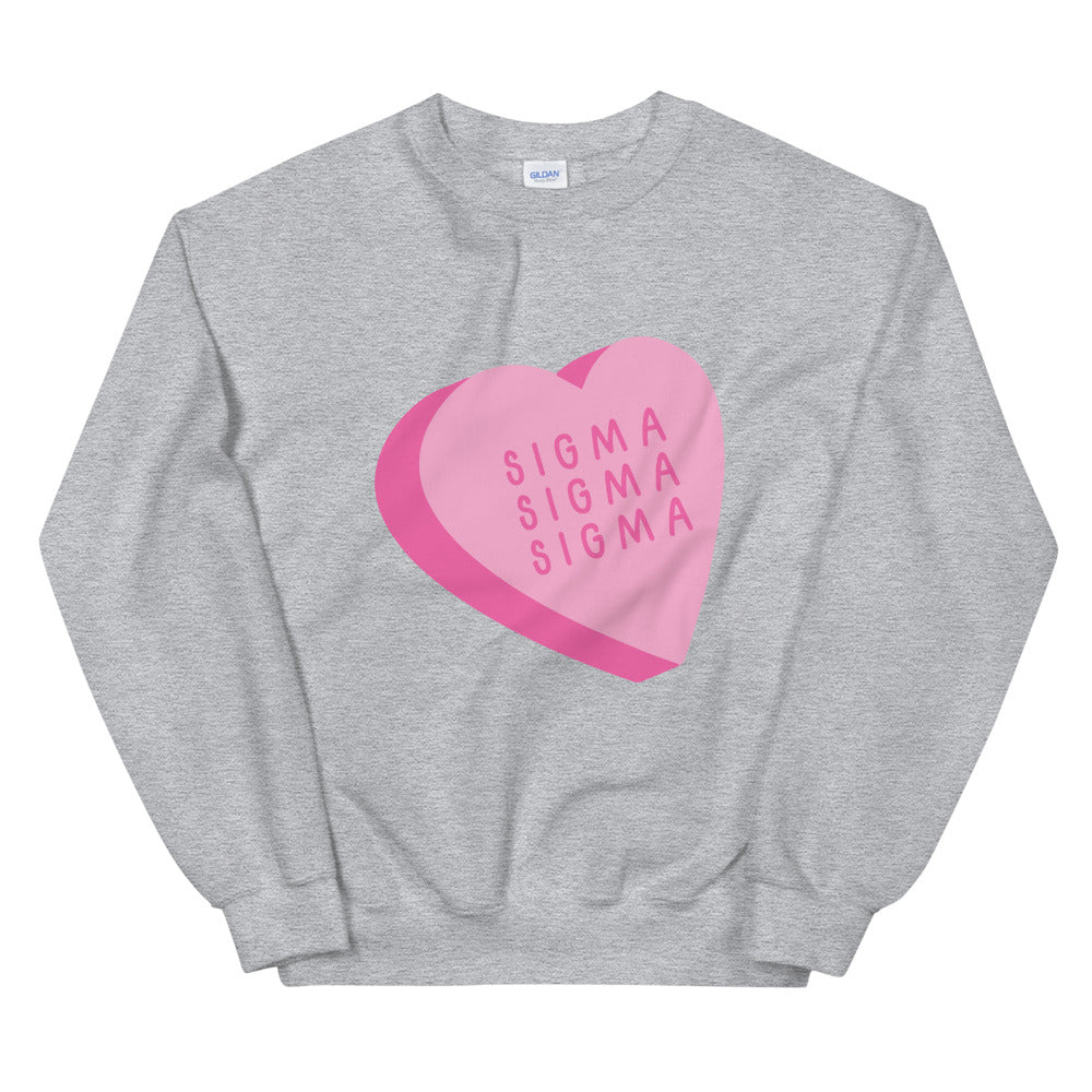 Sigma Sigma Sigma Candy Heart Unisex Sweatshirt