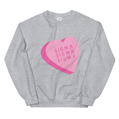 Sigma Sigma Sigma Candy Heart Unisex Sweatshirt