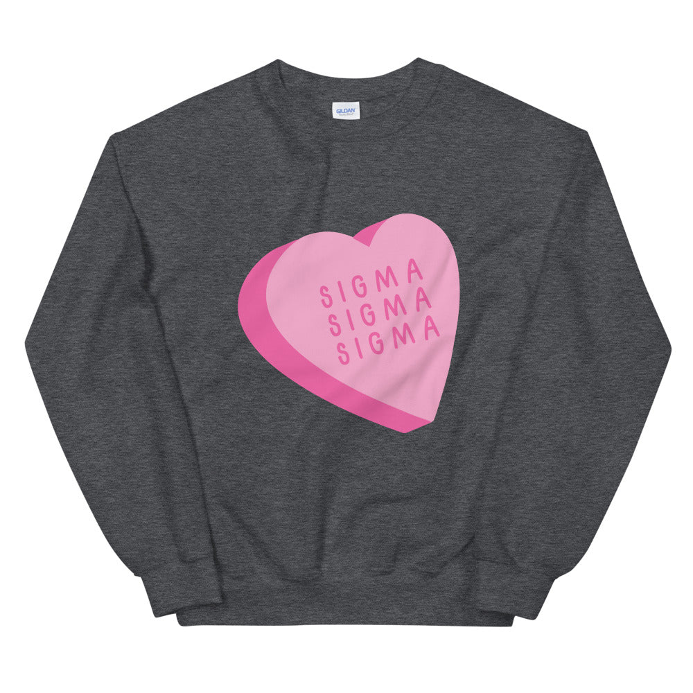 Sigma Sigma Sigma Candy Heart Unisex Sweatshirt
