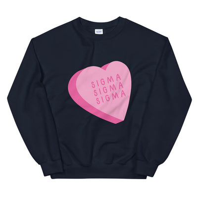 Sigma Sigma Sigma Candy Heart Unisex Sweatshirt