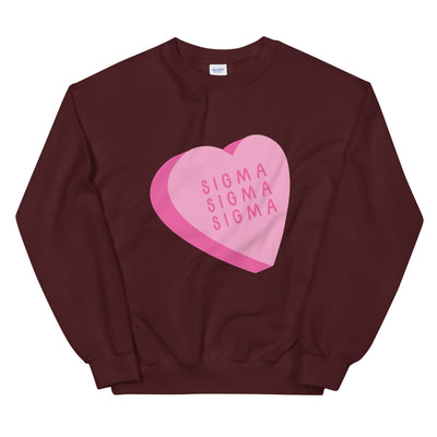 Sigma Sigma Sigma Candy Heart Unisex Sweatshirt