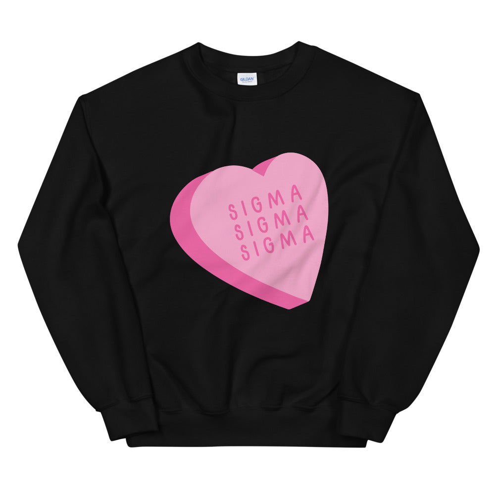 Sigma Sigma Sigma Candy Heart Unisex Sweatshirt