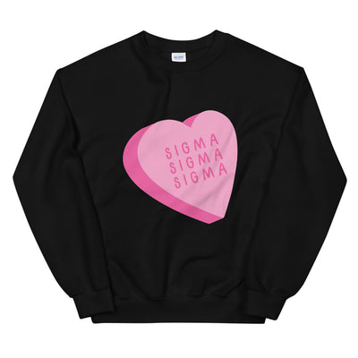 Sigma Sigma Sigma Candy Heart Unisex Sweatshirt