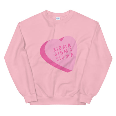 Sigma Sigma Sigma Candy Heart Unisex Sweatshirt