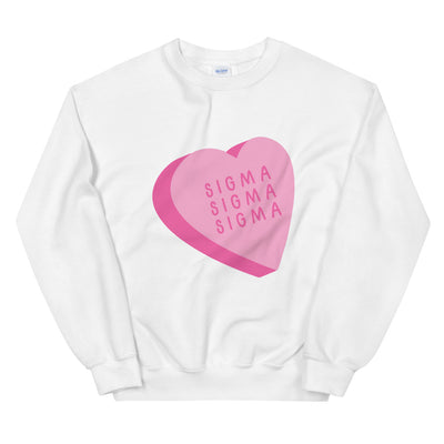 Sigma Sigma Sigma Candy Heart Unisex Sweatshirt